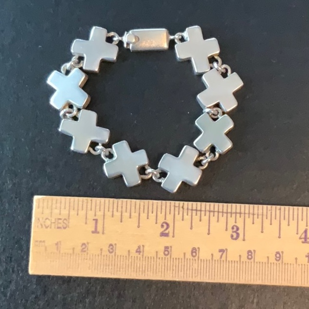 Vintage Sterling Silver X Bracelet EUC - Picture 7 of 8